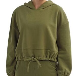 TriDri Women’s Cropped Maria Hoodie in Olive Green size L/XL